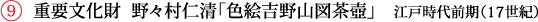重要文化財  野々村仁清「色絵吉野山図茶壺」　江戸時代前期（17世紀）